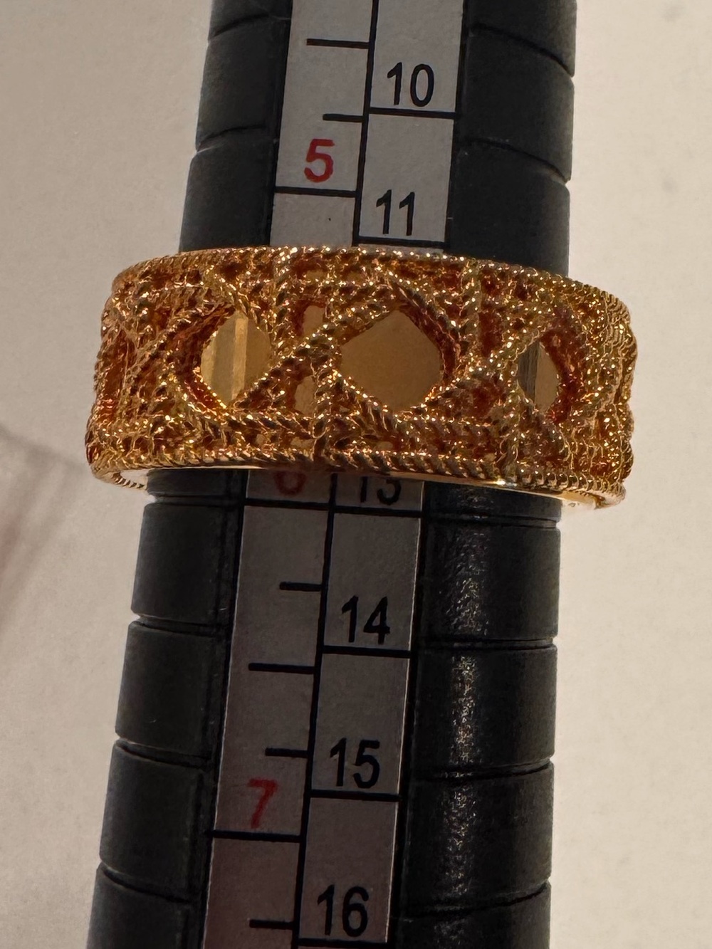 Gold-Tone Filigree Wide Band Ring - Women's Jewelry